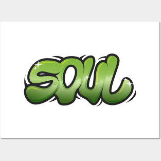 Green "Soul" graffiti Posters and Art